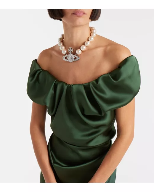green emerald velvet dress 2010 Vivienne Westwood Sculpted Green Floral Silk Brocade Corset Dress