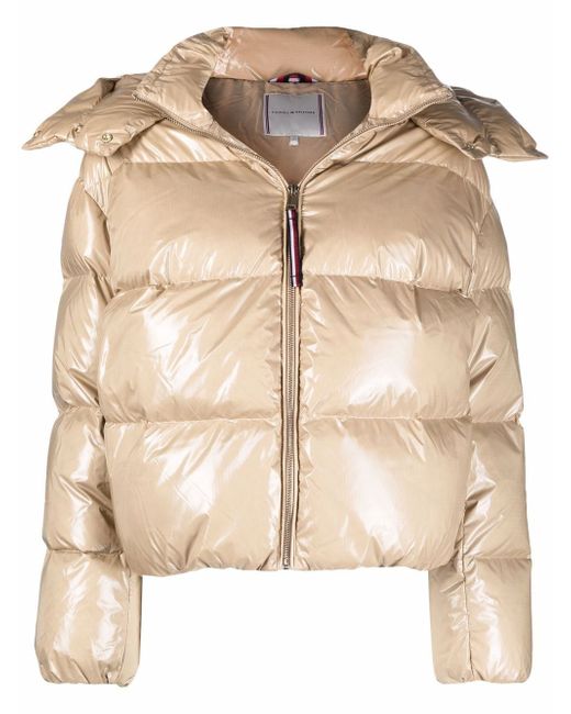 tommy hilfiger shiny puffer jacket