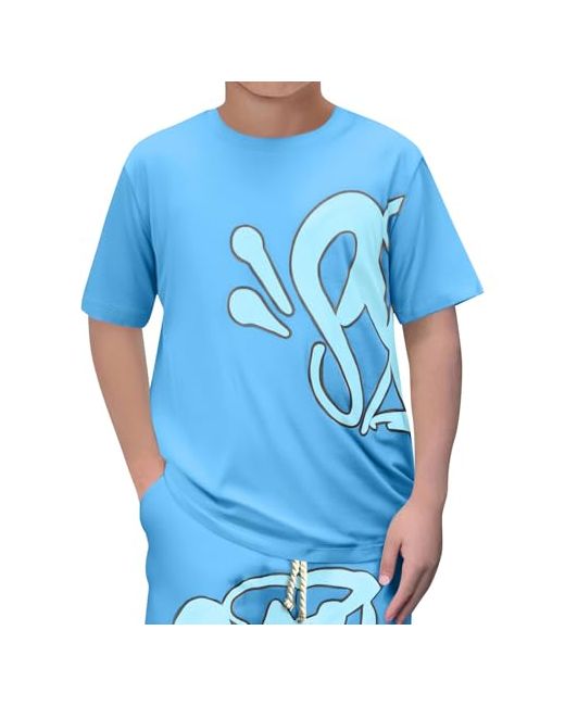 Tenue D'Été Syna World Enfant - T-shirt Short - Style Y2K Hip Hop - Confortable, Unisexe - 2-14 Ans Ensemble T-shirt Short Unisexe
