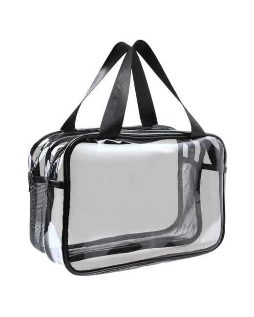 Woobroo Clear Travel Toiletries Bag 4 Pack TSA Approved Toiletry Essentials  PVC Waterproof Cosmetic Makeup for and in Black | Stylemi