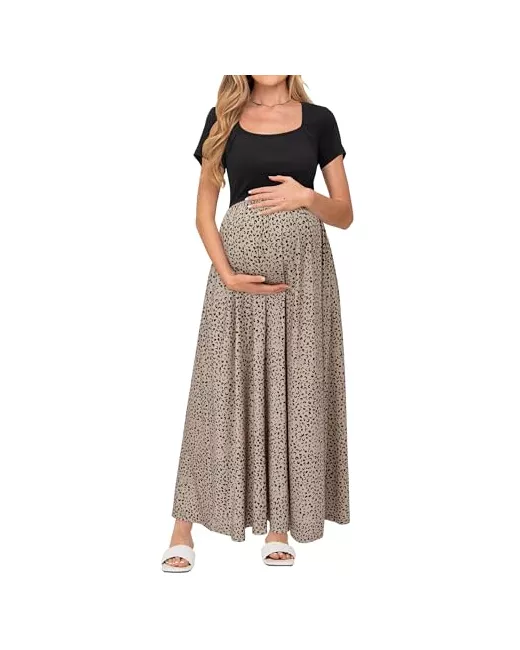 Ouges Maternity Dress Summer Split Long Sleeveless Nursing Breastfeeding  Pregnancy ClothesMint in Green