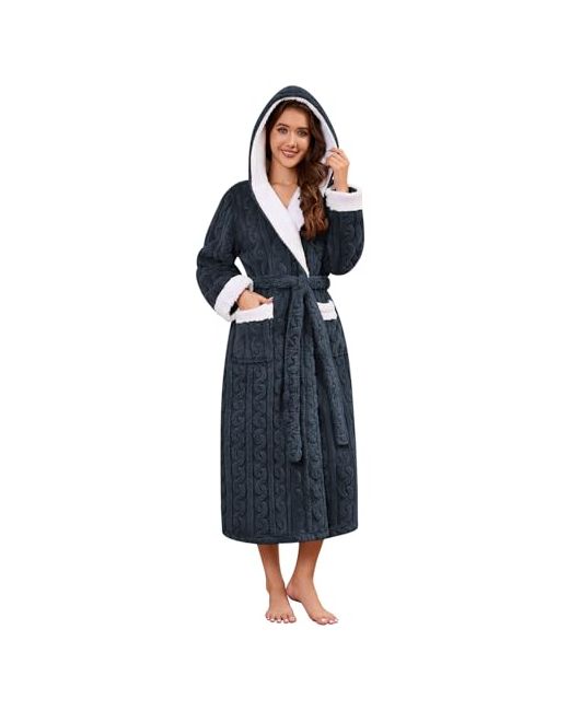 Generic Ladies Dressing Gowns Warm Cosy Fleece Robes Nightwear Fluffy  Cotton Plus Housecoat Soft Bathrobe Pyjamas UK Alpha Regular in Pink |  Stylemi
