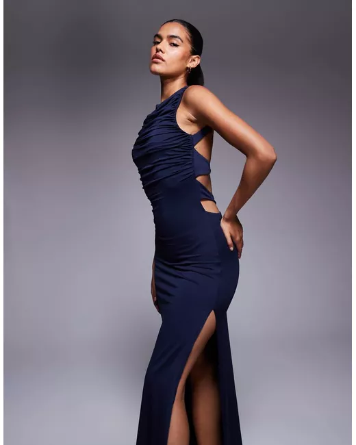 strapless open back dress A-line Strapless Silk Satin Prom Dress – Qiaoya Garments main image 1