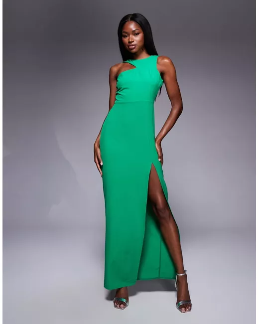 green emerald velvet dress Vesper Keyhole Maxi Dress main image 1
