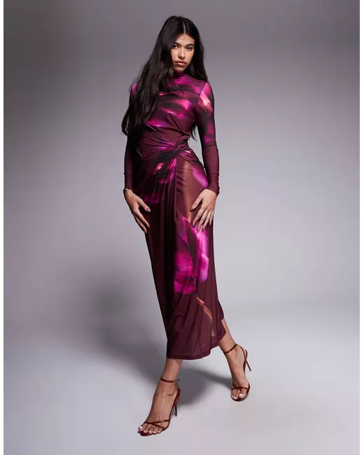 butterfly maxi dress with sleeves Verve Floral Butterfly Bloom Maxi Dress