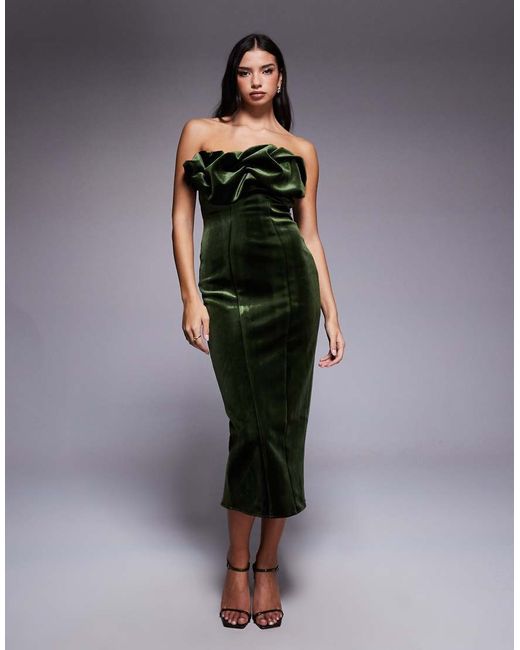 Asos Design velvet midi dress with scorpion embellishment- in Black |  Stylemi