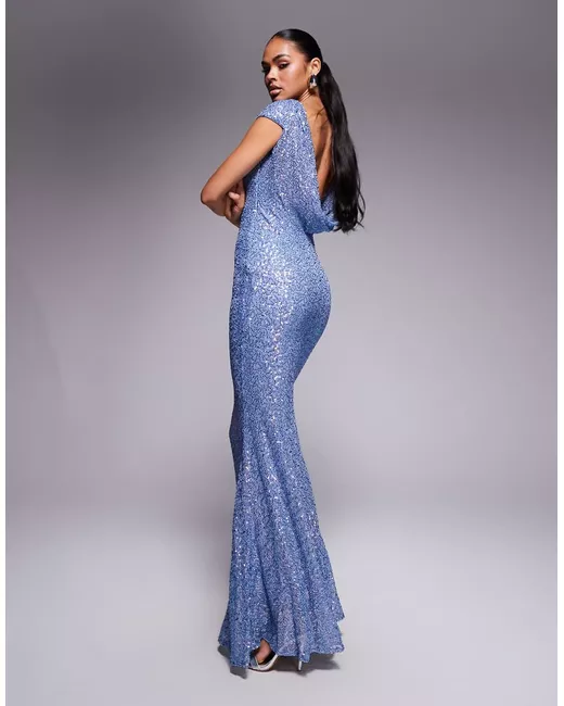goddiva sequin cowl one shoulder maxi dress reviews Sequin Cowl One Shoulder Midi Dress - Gold