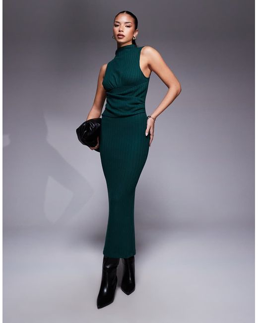 knee length dresses for ladies ASOS White Bengaline Bandeau Midi Dress With Contrast Undershirt UK 12 main image 0