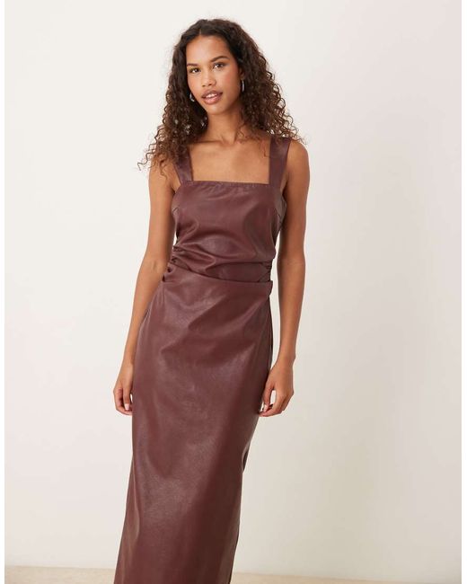 espresso brown maxi dress Caicos Cut-Out Halterneck Maxi Dress in Espresso Brown