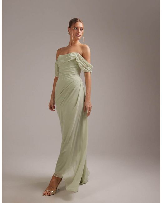 Asos Design structured square neck bridesmaids dress lemon- in Yellow |  Stylemi