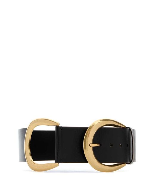 Chloé logo plaque lizard-effect belt Chloé lizard-effect belt in Brown | Stylemi main image 2
