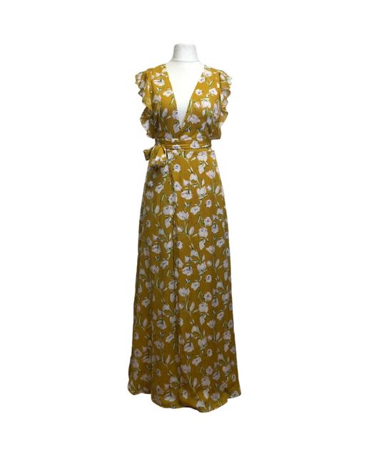 Boohoo Yellow With Backless Detail Dress 12 in Floral | Stylemi