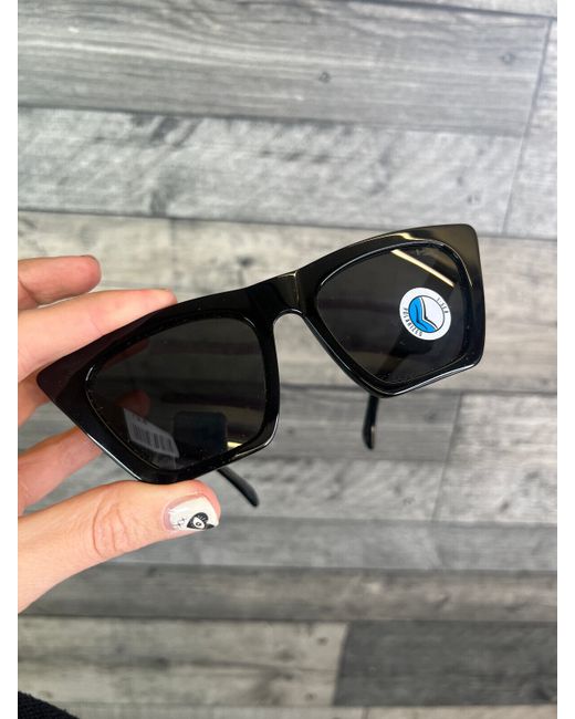 Free People x I-Sea Lexi Cat Eye Black Sunglasses Lexi Polarized Sunglasses | Free People UK main image 2