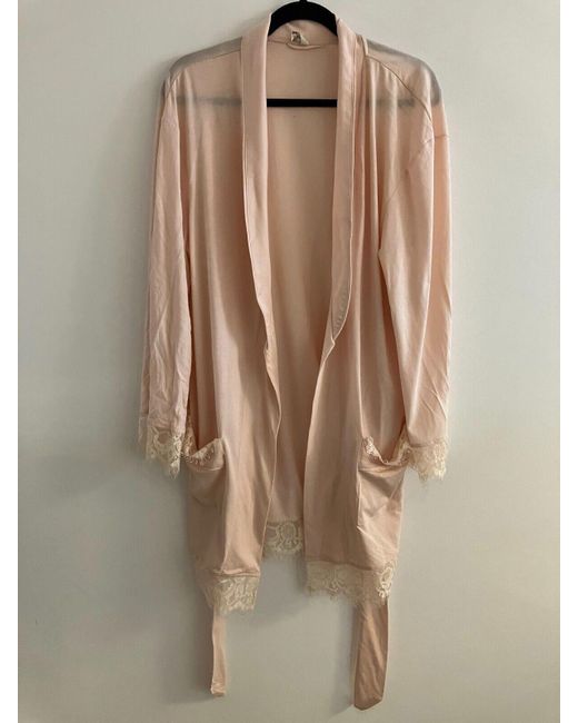 Free People sweetest thing Lace Kimono robe s Peach in Pink | Stylemi