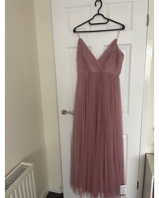 knee length dresses for ladies Rent Asos Design Twist Front Pleated Cami Midi Dress With Belt In Rose Pink main image 1