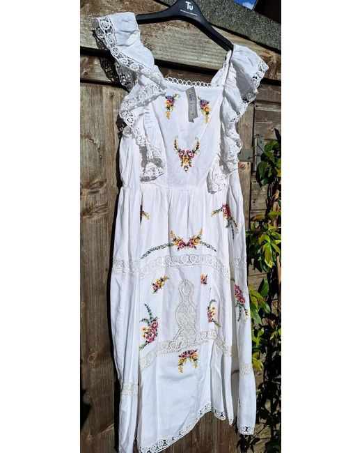 River Island BNWT Coral Orange Black Cream Leopard Ruffle Wrap Midi Dress  16 42 in Beige | Stylemi