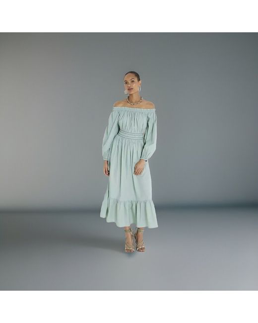 roasted veggie bowl with green goddess dressing Rent River Island Blue Bardot Puff Sleeve Maxi Dress main image 0