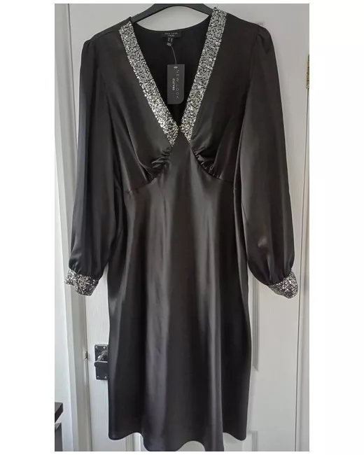 New Look Bnwt 22 Black Sequin Trim Evening Dress New Plus Curve Rp 35.99 in  Silver | Stylemi