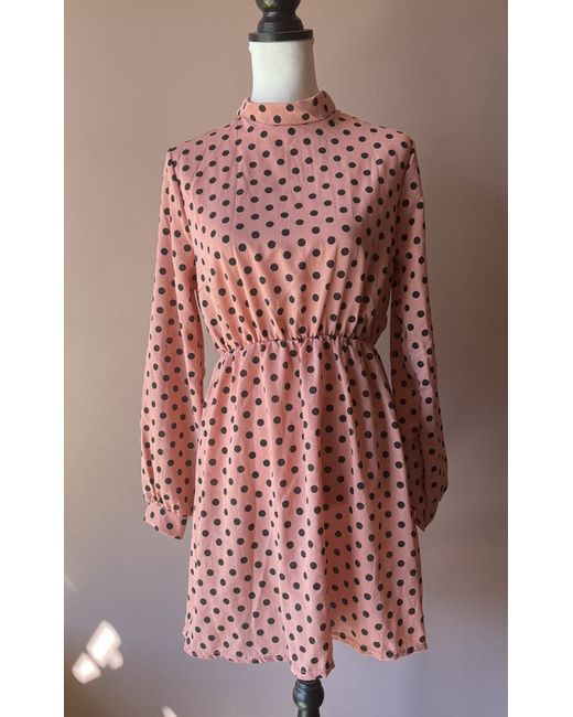 Boohoo Polka Dot Long Sleeve Wrap Dress UK 10 EU 38 US 6 | Stylemi