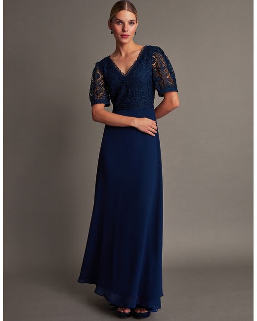 Monsoon Lilibet Lace Maxi Wedding Guest/bridesmaid Dress 10 | Stylemi