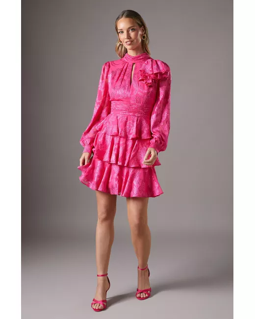 strapless open back dress Hot Pink Mini Dress – Marie B main image 0
