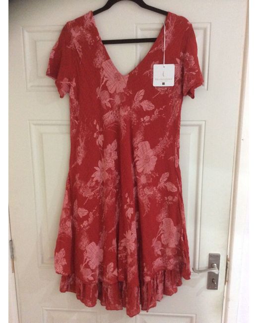 Made in Italy New Lovely Print Lagenlook Linen Dress One in Khaki | Stylemi