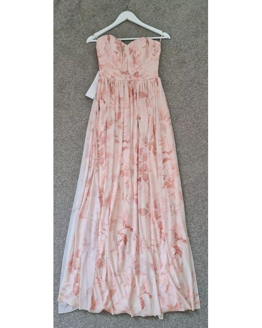 pink mesh dressing gown Veronica Pink Mesh Ruched Maxi Dress - US 4