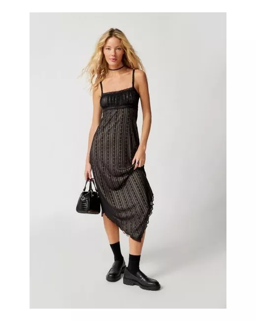 Urban Outfitters Nikita Lace Hanky Hem Midi Dress. Black/. Large. RRP 49 in  Beige | Stylemi