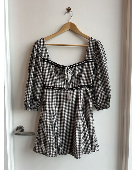 Urban Outfitters Archive Jessie Gingham Mini Dress S Check in Red | Stylemi