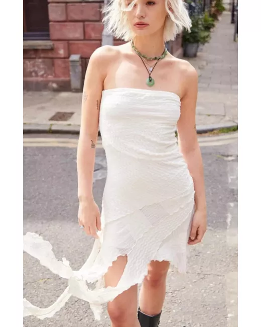 Urban Outfitters Uo Tiffany Asymmetrical Bandeau Mini Dress XL | Stylemi