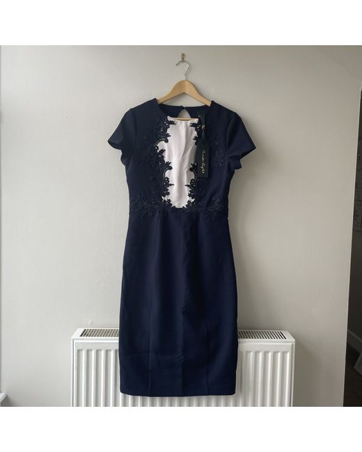 knee length dresses for ladies PHASE EIGHT Ladies Navy Blue Floral Lace Zennor Bodycon Dress UK8 BNWT   Fashion Outlet by Stuff U Sell