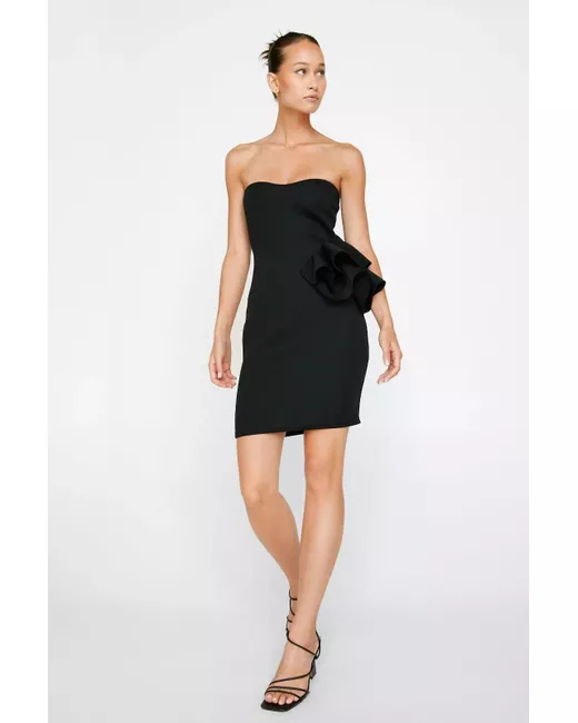Nasty Gal Structured Ruffle Bandeau Dress UK8 Little RRP 42 in Black |  Stylemi