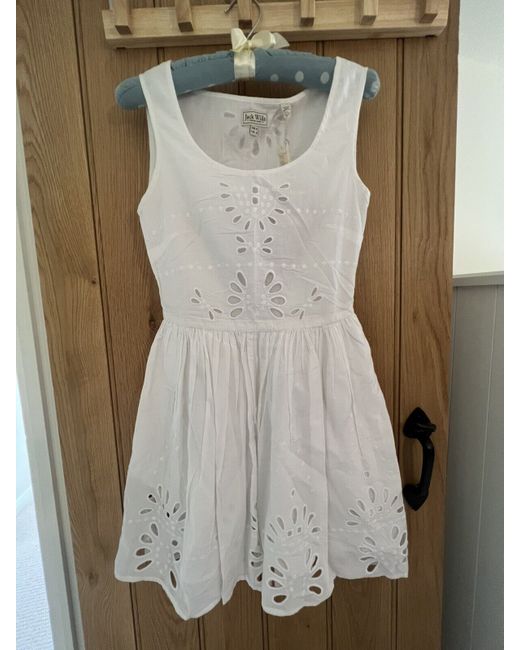 jack wills white lace dress Jack Wills Eyelet Embroidered Fit & Flare Mini Dress Women's Size 4