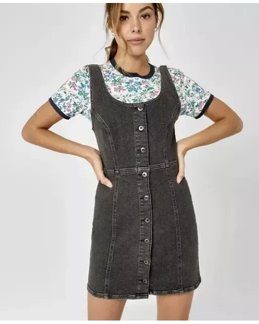 jack wills denim dress Jack Wills Denim Pinafore Dress Size 8