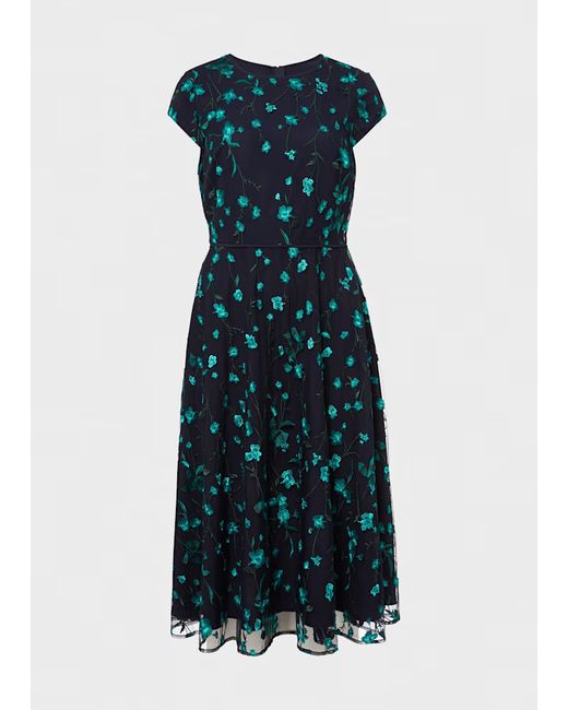 Hobbs Tia Embroidered Dress UK 10 Navy Multi New With Tags in Multicolor |  Stylemi