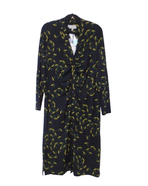 Hobbs New Navy Chartreuse Printed Hatty jersey midi dress Petite sizes 6-20  in Dark Blue | Stylemi
