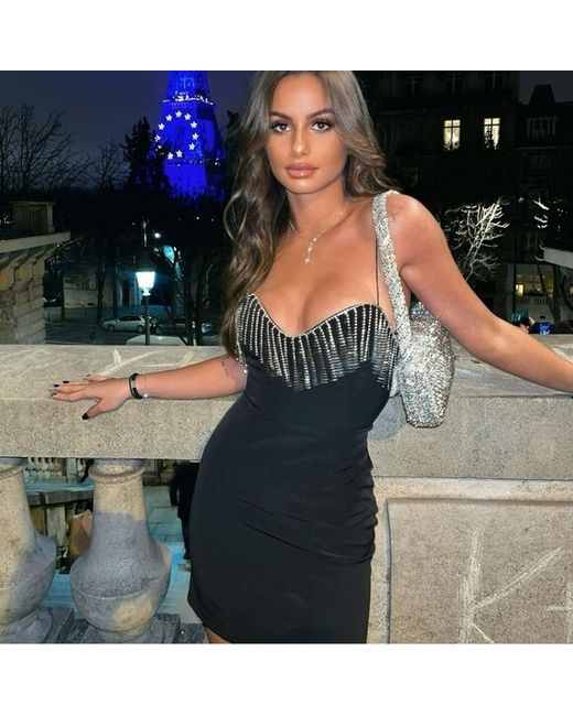 mini dress women party White Mock Neck Mini Dress