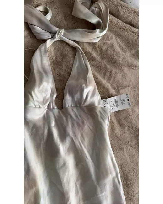 Zara Long Satin Halter Dress- | Stylemi