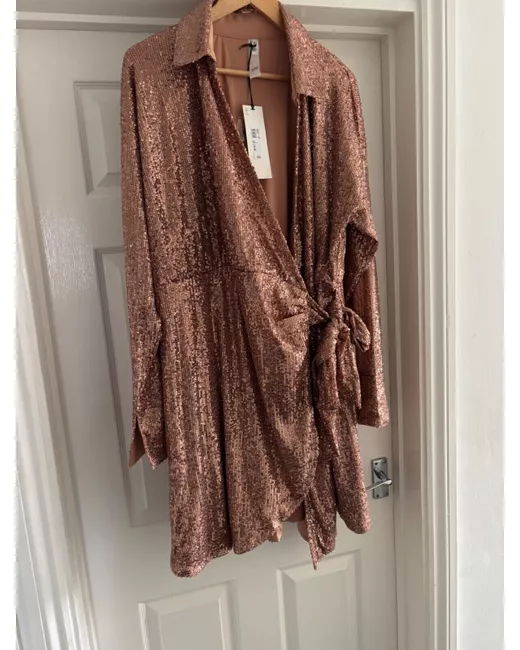 River Island PLUS 28 STUNNING ROSE GOLD SEQUIN DRESS 90 rrp in Pink |  Stylemi