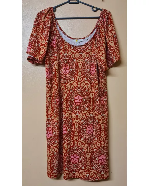 floral a line dress knee length Women's Knee Length Dress Chiffon Dress Elegant Casual Loose Fit Floral Short Sleeve Crew Neck Olive Summer main image 1