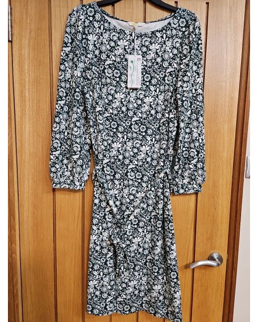 Boden White Ric Rac Cotton Summer Dress BNWT 14 L in Blue | Stylemi