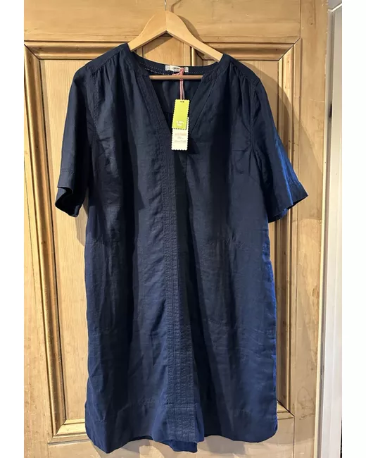 knee length dresses for ladies White Stuff 440452 June Green Print Linen Shift Dress – Shirley Allum  Boutique main image 0