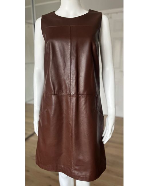 alc brown leather dress Look At You Camel Brown Faux Leather Dress, Medium - The Mint Julep Boutique