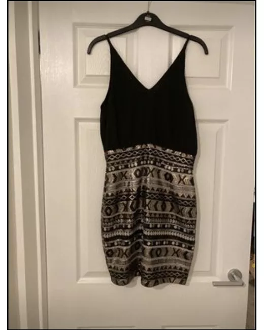 AX Paris And Gold Mini dress 8 New With Labels in Black | Stylemi