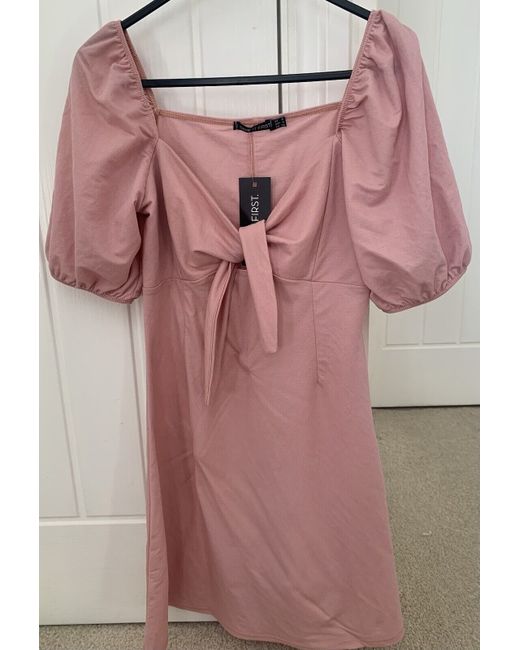 strapless open back dress Carrie Mini Dress Pink  September