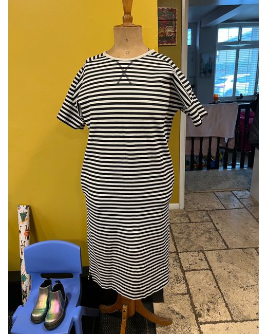 isabella blue dress encanto BRAND NEW JAEGER BLUE & WHITE PRINT COTTON & LINEN SHIFT DRESS SIZE 14 –  Whispers Dress Agency
