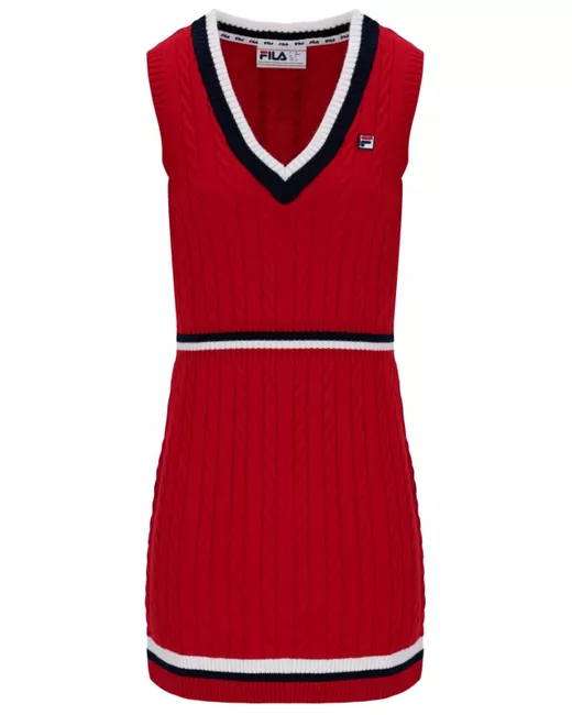 fila red tennis dress Fila Tennis Dress Women's Size 10 Vintage 80s Italy Atheltic White Red New  Nos