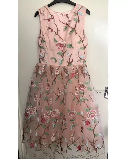sachin and babi light blue dress Chi Chi London Embroidered Midi Dress In Berry main image 1