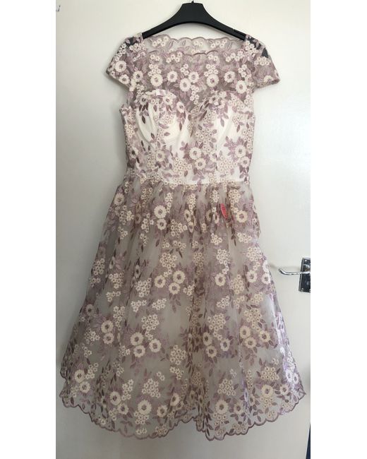Chi Chi London BNWT Cream Lilac Embroidered Dress UK12 Prom Bridesmaid Eid  Party in Beige | Stylemi