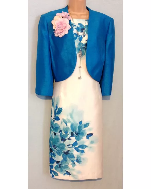 tiered ruffle bridesmaid dress Zapaka Women Blue with Flower Chiffon A-Line Wedding Guest Dress wisteria-classics Square neck Back Details Mens Beach Wedding Outfit Size:US 8 (IT 42)
